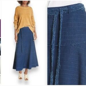 Elizabeth and James Leila Seamed‎ Cotton Frayed Denim Skirt Size 6